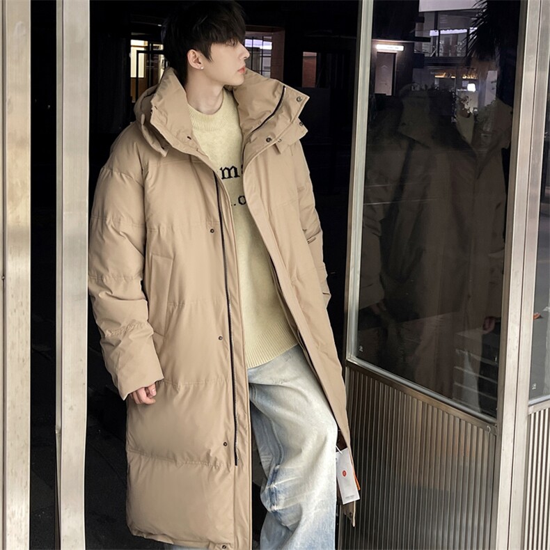 羽绒服男冬季港风宽松连帽长款白鸭绒外套YR926-P205（控价258,男装羽绒服,星座214-3