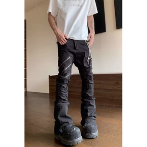 牛仔裤男2026春季新款弹力拉链男士休闲长裤潮牌百搭修身小脚男裤图片