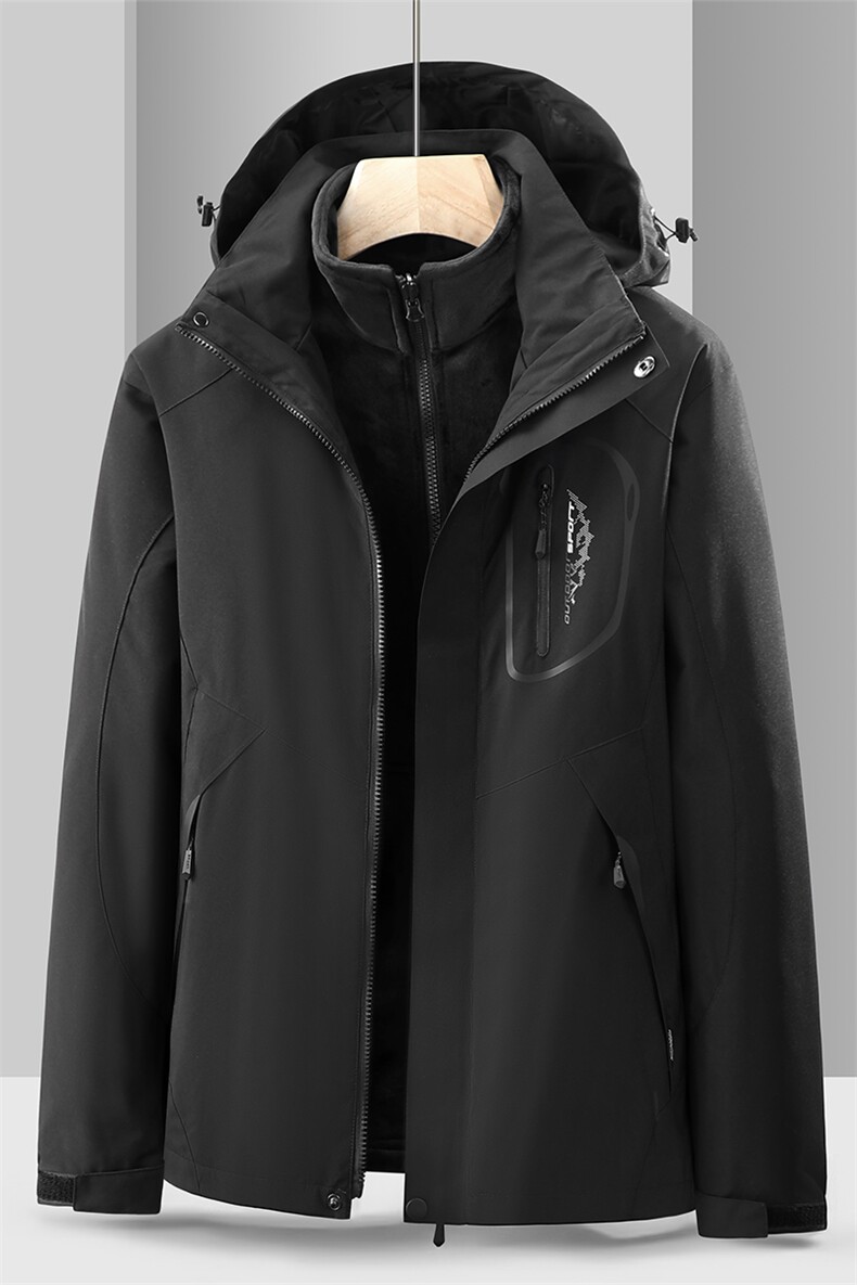 春秋冬三合一冲锋衣保暖连帽外套男女款防风户外服SZ1898-P150,男装夹克,星座1105-3