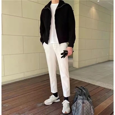 美式高街宽松时髦拉链立领外套男新款针织毛衣MY5568-P62，男装针织衫/毛衣，星座208-5