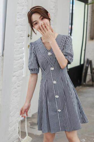 《现货》夏季韩版短袖新款连衣裙，女装连衣裙，宫廷韵色