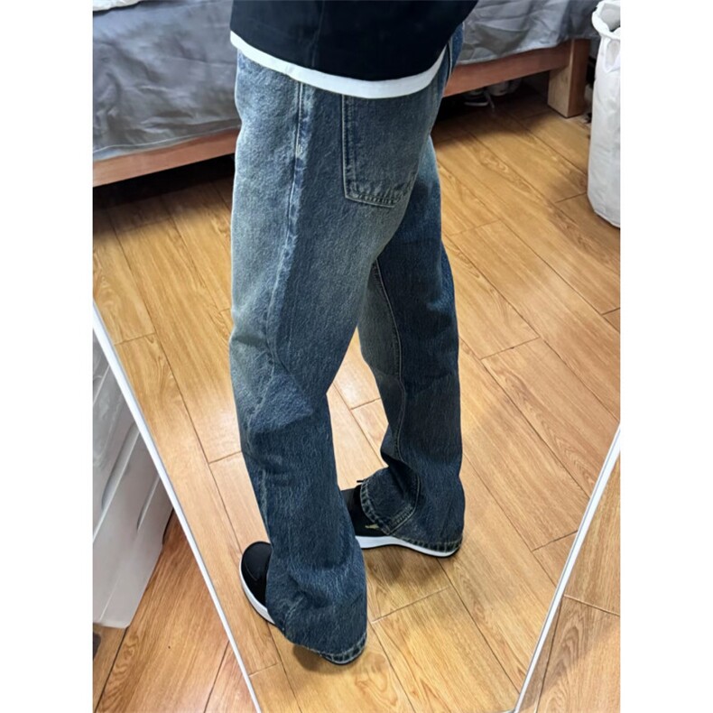 新款直筒牛仔裤男春秋款美式高街ins高级感显瘦长裤L21477-P45,男装牛仔裤,星座1008