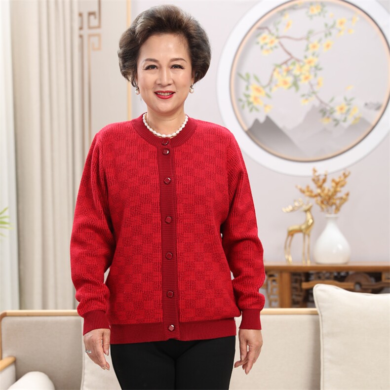 2025年秋季中老年装方块情侣时尚百搭通勤休闲简约外套，女装羊毛衫，亚东羊绒制品