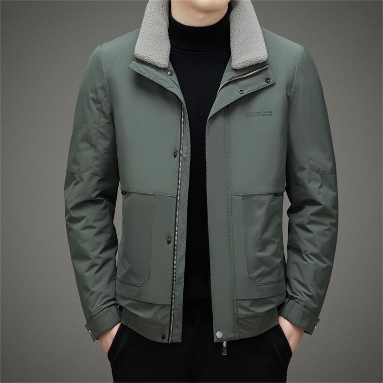 23YR9928钱塘2020-3中年男士商务休闲毛领冬季中年男士羽绒服P265，男装羽绒服，钱塘207-3