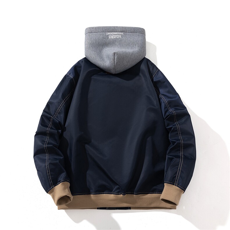 现货欧美街头刺绣飞行员外套秋冬季潮牌机车夹克棉衣棒球服,男装棉衣,电商A105