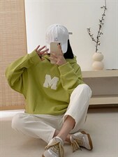 毛巾绣M卫衣，女装卫衣/绒衫，WW9