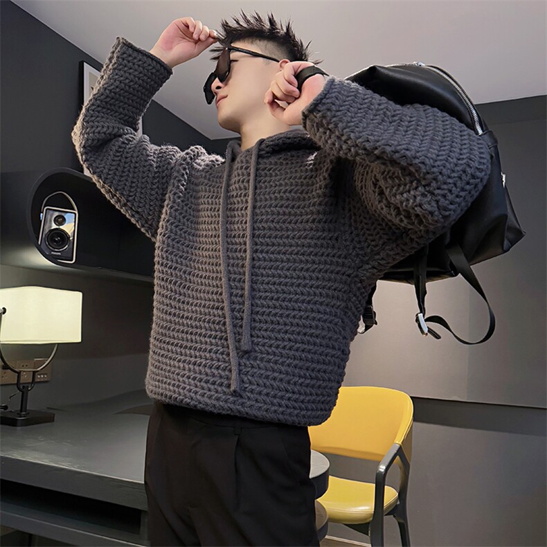 AM316/P98控138冬季社会小伙休闲百搭连帽打底外套毛衣男灰首,男装T恤,星座305B-1