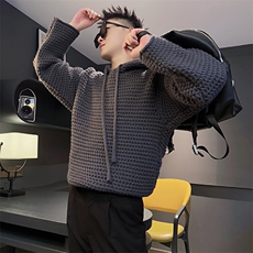 AM316/P98控138冬季社会小伙休闲百搭连帽打底外套毛衣男灰首，男装T恤，星座305B-1