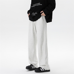 8XL-M加绒卫裤加肥加大码侧边褶皱裤子运动长裤KZ1901/P50加绒60图片