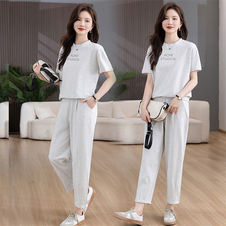 休闲运动服套装女2025夏装新款韩版宽松洋气显瘦时尚卫衣两件套潮,女装套装/套裙,凯瑟曼