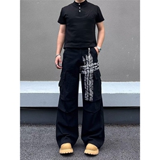 A522-P56原宿文艺潮流慵懒时尚百搭ins日系气质牛仔裤简约，男装牛仔裤，电商B323A