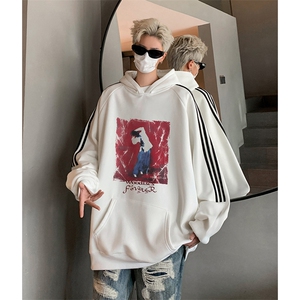 抖音得物供货 提供视频 秋冬重磅美式宽松织带连帽卫衣0458图片