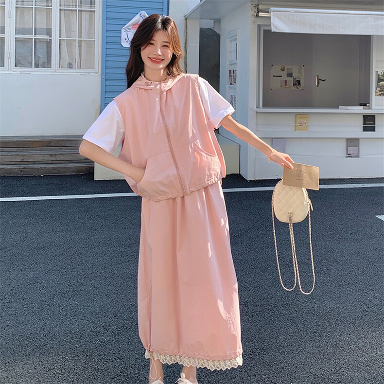 连帽马甲半身裙两件套2C339-6328-P135-K198,女装套装/套裙,2C339