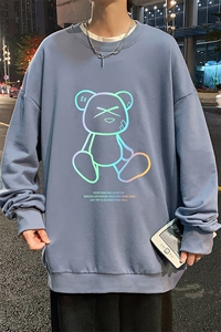 S6139-P28 加绒款-P33 秋季圆领卫衣男大码韩版宽松长袖外套图片