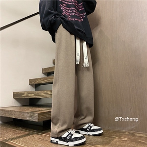 港风秋季新款INS百搭针织休闲裤宽松阔腿裤B315-K23462-p55控68图片