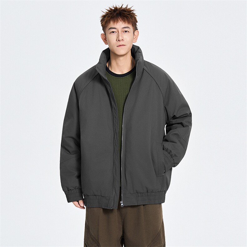 现货美式高街休闲夹克冬季三防立领纯色户外工装加厚棉服外套,男装夹克,电商A486