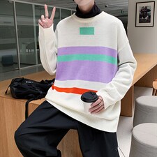 2024秋冬新款毛衣男韩版时尚休闲宽松圆领上衣A161-2-M2042-P48图片