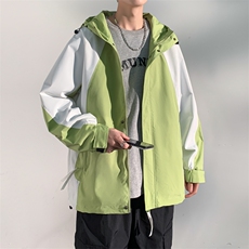 2024春秋新款冲锋衣连帽夹克户外工装日系百搭撞色外套JK2363-P75，男装夹克，电商A128