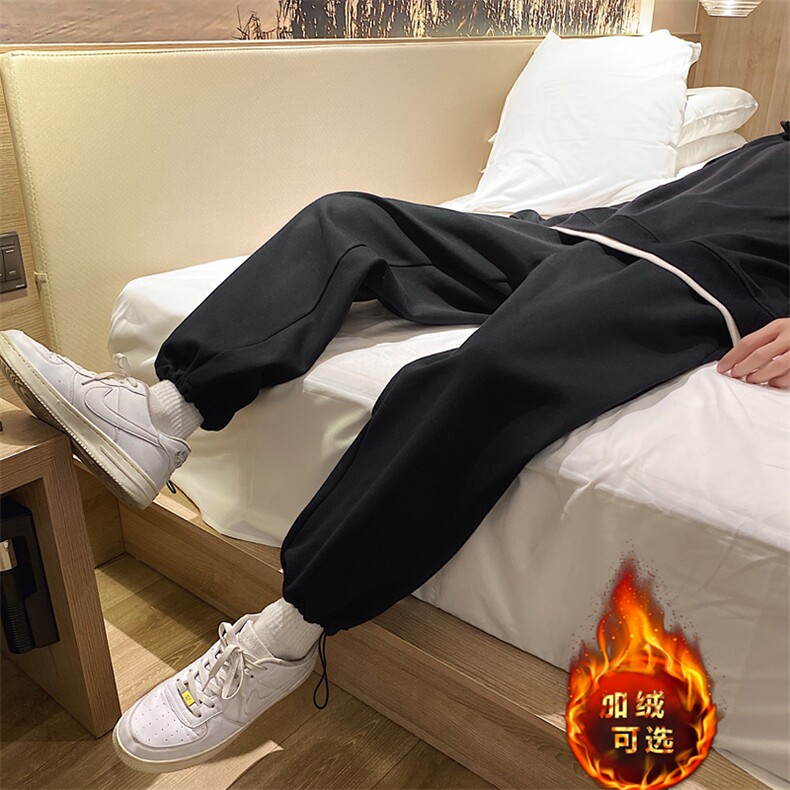 抽绳灰色裤子男春秋2025新款韩版潮流运动休闲长裤筒宽松束脚卫裤,男装休闲裤,星座718-1