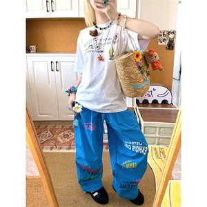 KZ806LL-P43多巴胺穿搭速干休闲裤男宽松直筒阔腿裤