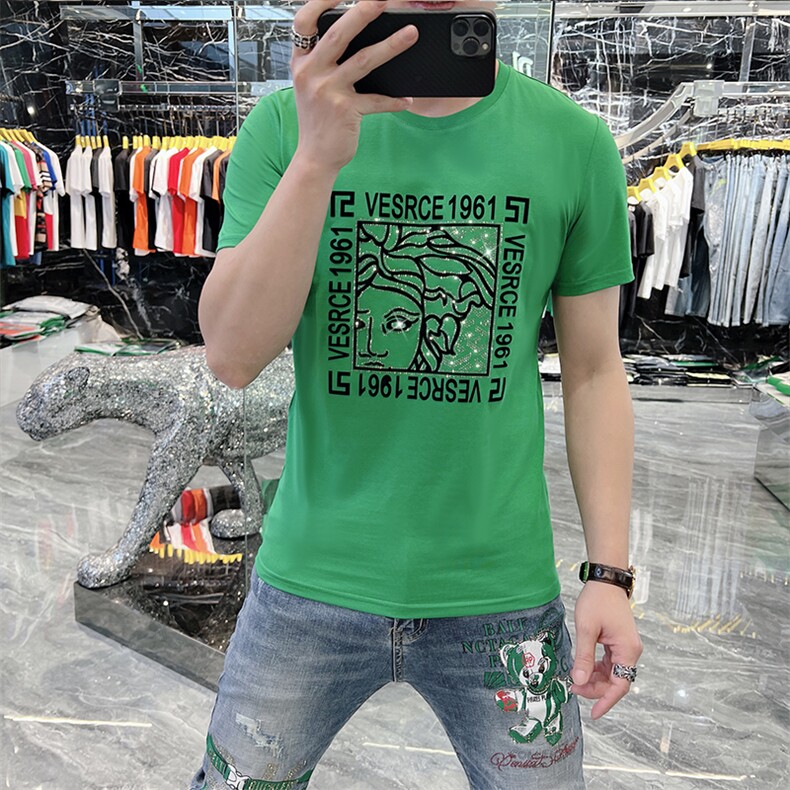 新款时尚高端精品欧货夏季男T恤短袖潮流抖音A227B-A-717-P48,男装T恤,电商A227B（原钱塘4066-1）