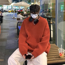 港风夜景宽松休闲圆领毛衣A247-M800常规特批35加绒特批50控78，男装针织衫/毛衣，电商A247