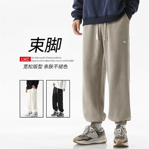 美式潮牌休闲百搭舒适垂顺直筒束脚裤时尚胶标  X1892-特批45图片