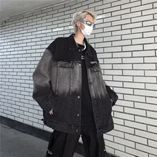 JK8898-P57美式渐变牛仔外套男春秋季高街潮牌复古宽松潮流，男装工装外套，电商B323A