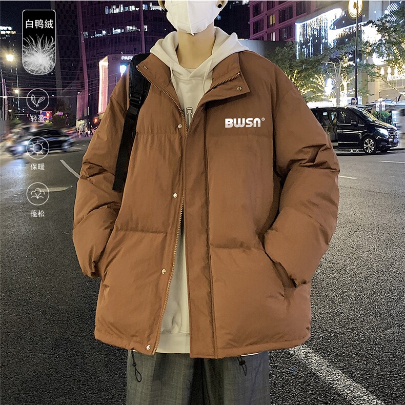 港风冬季新款立领白鸭绒羽绒服男潮宽松印花YR6186P195控258，男装羽绒服，电商A268A