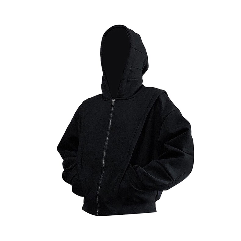 抖音得物高品质二开25秋冬美式重磅宽松结构设计连帽卫衣外套W78，男装卫衣，电商A486