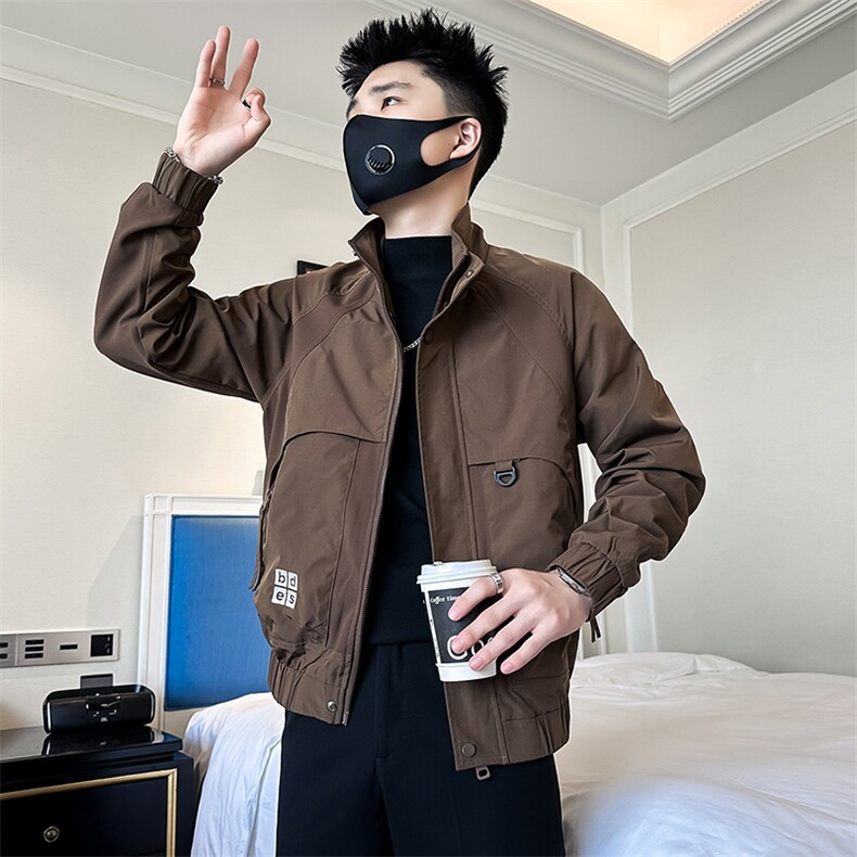 高级感痞帅炸街男立领夹克外套社会小伙店主风301C-JK16-P98控138,男装夹克,星座301C（原B323）