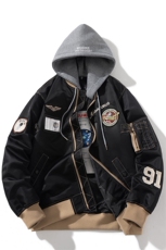 现货欧美街头刺绣飞行员外套秋冬季潮牌机车夹克棉衣棒球服，男装棉衣，电商A105
