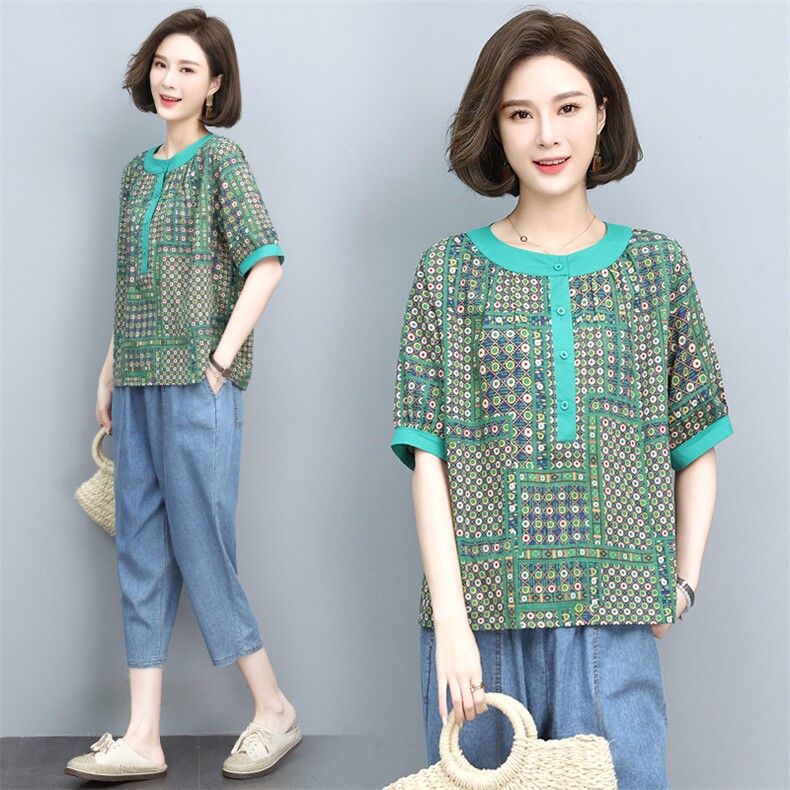 2025夏季新款时尚宽松棉质短袖T恤女，女装T恤，依恋蒂丝