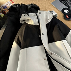 毛毯平铺拼色工装面包服时尚连帽保暖棉衣A247-MY560特批85，男装棉衣，电商A247