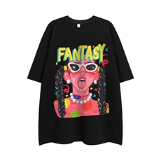 白底23新款夏季时尚百搭美式复古宽松休闲短袖T恤T6092P25控38，男装T恤，电商A268-1
