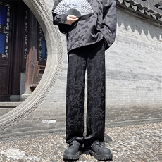 8XL-M特大码肌理感冰丝薄款休闲裤长裤男宽松百搭情侣裤K967P45，男装休闲裤，电商D206-1
