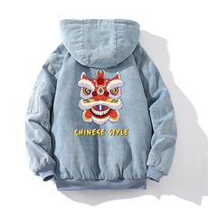 控价158牛仔外套男大码加厚加绒棉衣男羊羔毛棉服男NM53185-P140，男装棉衣，电商A040