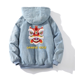 控价158牛仔外套男大码加厚加绒棉衣男羊羔毛棉服男 NM53185-P140图片