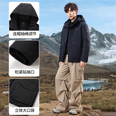 新款男士户外保暖防寒白鸭绒羽绒服连帽短款韩版外套男DB952-P210，男装羽绒服，星座1210A