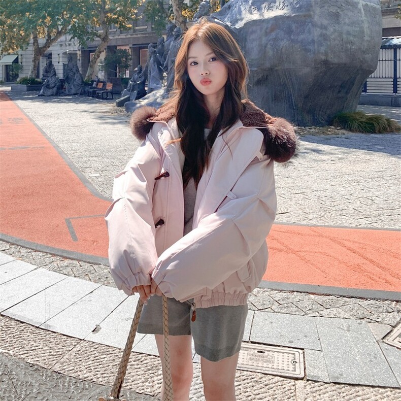 羽绒棉服女复古牛角扣派克服冬季2025年新款加厚韩系棉袄外套,男装棉衣,星座1210-1