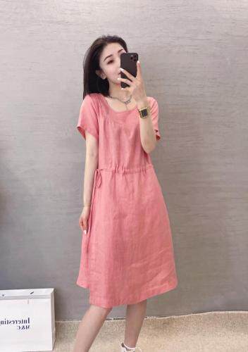 麻料连衣裙，女装连衣裙，依伊贝诺