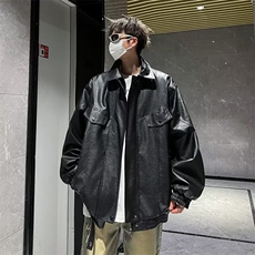 工装皮夹克男春季高级感痞帅潮牌炸街外套春秋款潮流美式机车衣服，男装夹克，星座601-2