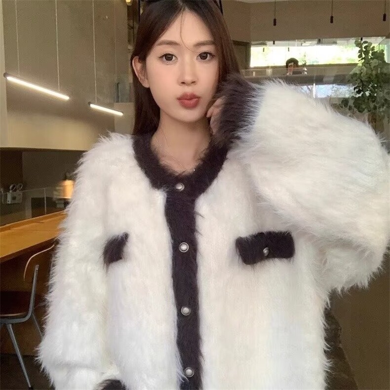 MY9219-P70 美式复古慵懒小香风开衫毛衣男女秋冬高级感新款图片