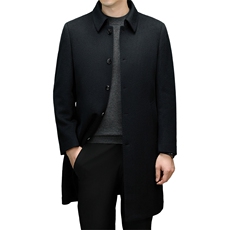 毛呢大衣AE839高品质羊毛羽绒马甲可脱卸行政长款羊毛大衣，男装毛呢大衣，钱塘207-1