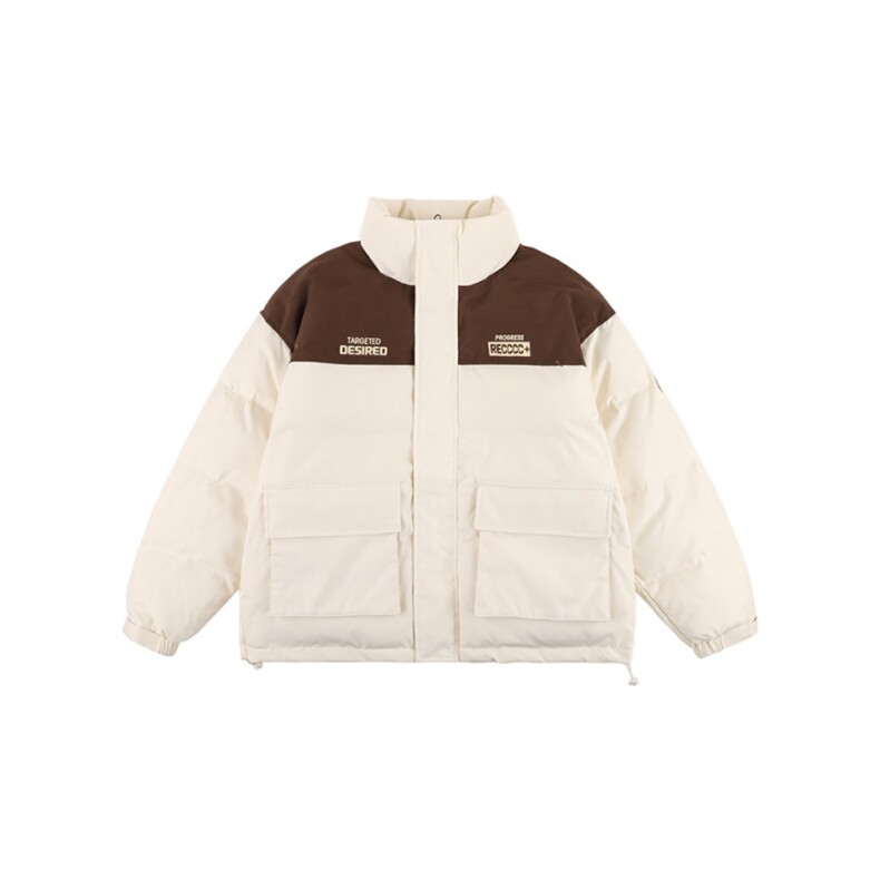 1506A/GM500/P69美式复古撞色拼接立领棉服1,男装棉衣,星座1506A