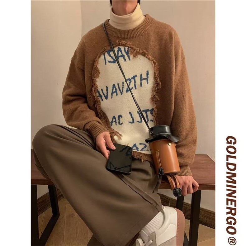 M902-秋冬韩版潮流宽松针织衫港风慵懒毛衣,男装针织衫/毛衣,星座1002-2