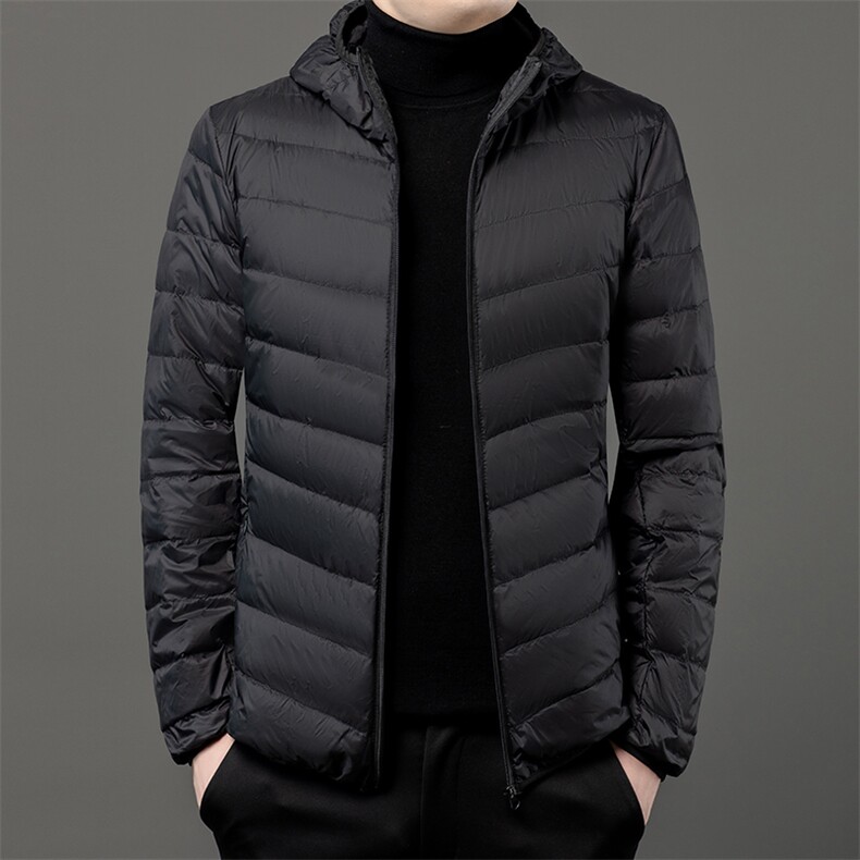 秋冬季大码男轻便棉服连帽短款保暖简约休闲运动薄款简约男士图片