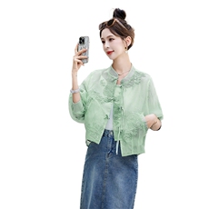 新中式外套女2025春夏新款女装时尚气质休闲重工刺绣防晒服，女装防晒衣，关键词
