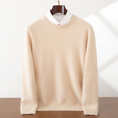 2025年秋季圆领长袖青春流行时尚百搭羊绒衫，男装羊绒套衫，蜜暖羊