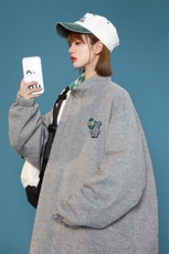 2023秋款中性风徽章棒球服运动外套两面穿开衫夹克男女8002-P100，男装夹克，电商A441-1